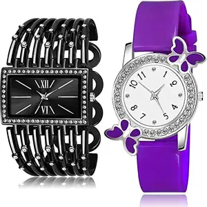 NIKOLA Valentine Analog Black and White Color Dial Women Watch - G582-G100 (Pack of 2)