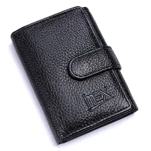 iMEX Men's Black Trifold NDM Genuine Leather Wallet�