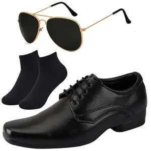 Vitoria Men Black Lace Formal Shoes with Black Socks & Black Gold Avter/6