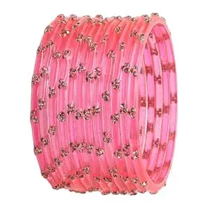 Ranika Traditional Glass Bangles Set for Women & Girls | Designer Stone Studded Bangles | Bangles for Daily & Festive Use