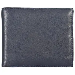 Leatherman Fashion LMN Genuine Leather Men Nevy Brown Wallet 50282(6 cc Card Slots)