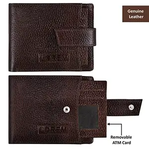Pratiksha Brown Bi-Fold Genuine Leather 6 ATM Removable Card Slots Wallet for Men WL503-B