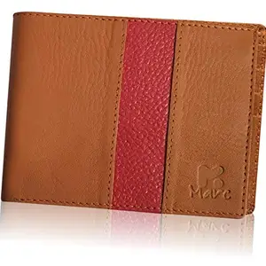 Marc Flager Genuine Leather Wallet for Men (TAN RED)