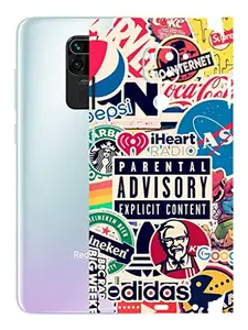 AtOdds - Redmi Note 9 Mobile Back Skin Rear Screen Guard Protector Film Wrap (Coverage - Back+Camera+Sides) (Explicit Graffiti)