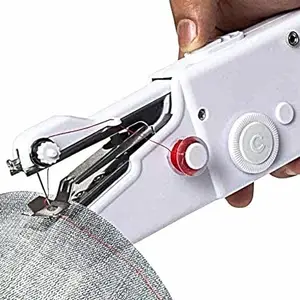Electric Handy Stitch Sewing Handheld Cordless Portable Sewing Machine For Home Tailoring, Hand Machine Mini Silai Machine Stapler Sewing Machine (Built-In Stitches), White".