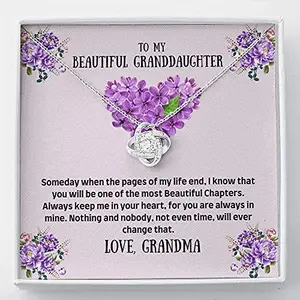 rakva 925 Sterling Silver Gift Granddaughter Necklace, To My Granddaughter Necklace Gift The Most Beautiful Chapters