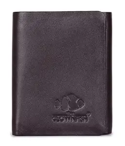 THE CLOWNFISH Axel Stitchless Genuine Leather Wallet for Men's with RFID Protection - Brown