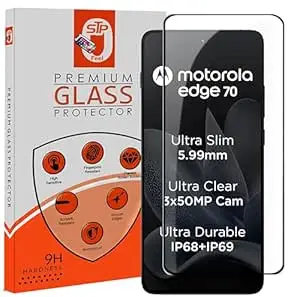 STP FEEL Premium HD+ Tempered Glass Screen Protector Guard Compatible For Motorola Moto Edge 70 5G (6.7 Inch, Pack of 1) | Edge to Edge Coverage With Easy to installation kit for Smartphone