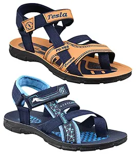 Dashny Combo Pack Of 2 Comfortable Stylish Casual Sandals For Men 9 UK (Combo-(2)-311-313)