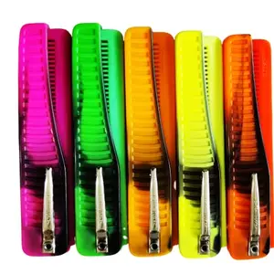 Myynti Plastic Folding Pocket Comb for Men Fine Tooth for Styling Hair Mustache Beard Hair Grooming Multicolor Pack of 3