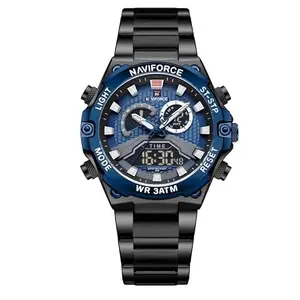 NAVIFORCE Men Analog Digital Sports Chronograph Steel Strap Quartz Watch -NF9207