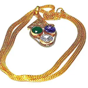 RUDRADIVINE Virgo Zodiac Self Certified Multi colour Real semi precious Gemstone Prosperity Pendant For Unisex Kanya Rashi