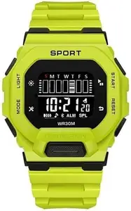 Giffemans Mens Digital Sports Watch LED Screen Large Face Military Square Watches for Men Waterproof (Green)