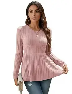 SILES FASHION Women Casual Flared Sleeve Self Design Top Stylish Regular Fit Soft Fabric Trendy Office Party Top