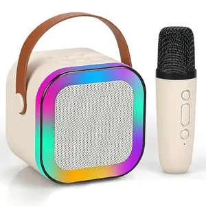 Karaoke Machine for Kids Adults with Wireless Mics Portable Bluetooth Speaker & Dynamic Lights Birthday Gift for Girls, Boys & Toddlers