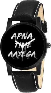 BIZOLO Apna Time Aayega Analog Metal Watch for Men and Women - Black