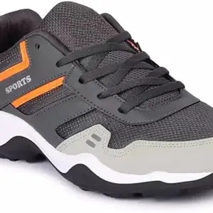 FORTIVA Ryan Smart Shoes for Men| Perfect Walking & Running Shoes for Men (Dark Grey, 8)