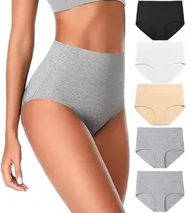 DIVING DEEP Panty for Women |Panties for Girl | Women’s Cotton High-Waist Panties – Full Coverage, Breathable & Stretchable Hipster Briefs (Pack of 5)