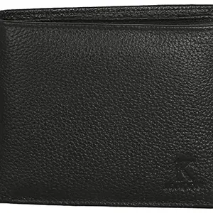 K London Real Leather Men's Wallet (Black) (1073_blk)