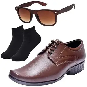Vitoria Fashionable l Men Brown Lace Formal Shoes with Black Socks & Brown Wyfer/10