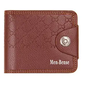 Magnusdeal Multi-Slots Short Wallet Bifold Wallet PU Leather Creative Men's Card Money Case Holder Slim Coin Purse Pocket Wallet Business Card Credit Card Banknote Bag (Brown)