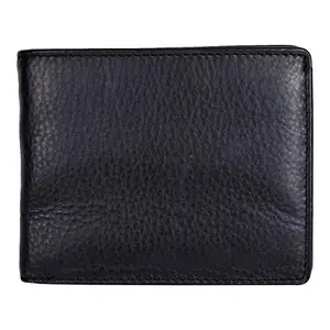 Leatherman Fashion LMN Genuine Leather Black Brown Unisex Wallet(4 CC Slot)