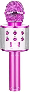 MAYNE Handheld Wireless Singing Mike Multi-Function Bluetooth Karaoke Mic with Microphone Speaker for All Smart Phones Multi Colour