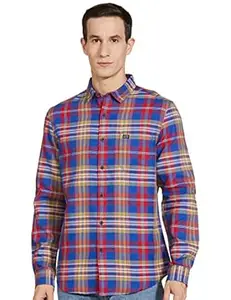 The Indian Garage Co Men Slim Fit Checkered Full Sleeves Spread Collar Casual Shirt