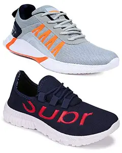 WORLD WEAR FOOTWEAR Men's (9169-9310) Multicolor Casual Sports Running Shoes 8 UK (Set of 2 Pair)