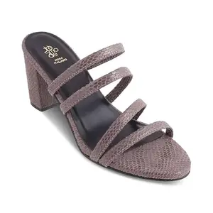 tresmode 239-IMULATE Grey Women Dress Block Heel Sandals EU/36 UK/3
