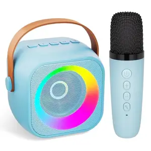 Amazmic Toys for Girls Karaoke Machine for Kids, Birthday Gifts for Girl Age 3 4 5 6 7 8 9 10+ Year Old Boy, Portable Speaker for Kid Mini Karaoke Microphone Gift for Home Class Party- Blue 1mic