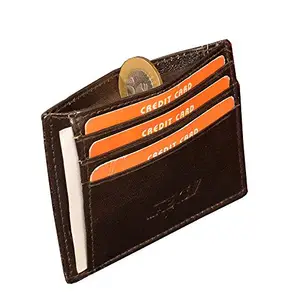 ABYS Coffee Brown Genuine Leather Credit Card Holder||Card Stock||ATM and Debit Card Holder||Money Clip||ID Case||Card Case for Men and Women