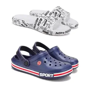 Lightweight Classic Clogs || Sandals with Slider Adjustable Back Strap for Men-Combo(2)-3104-3015-9 Blue(COMBO(2)-3104-3015-9_BZ)