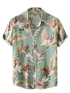 Leriya Fashion Men's Casual Rayon Relaxed Fit Shirt Button Down Summer Shirts for Men | Stylish Printed | Short Sleeve | Trendy (Available in Plus Size)
