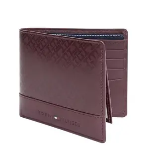 Tommy Hilfiger Men Serres RFID Protection Leather Passcase Wallet - Wine