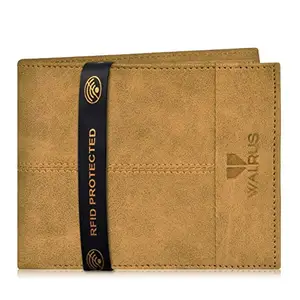 Walrus Hyde-II Beige Vegan Leather Men Wallet with RFID Protection.