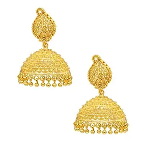 Shining Jewel - By Shivansh Shining Jewel 24K Gold Plated Big Size Jhumkas for Women (SJ_1111)
