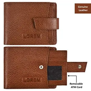 AVIR Tan Removable Card Slot Bi-Fold Genuine Leather 6 ATM Slots Wallet for Men WL504