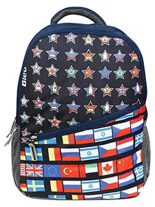 Bleu School Bag 2035 - Flag Print with Laptop Compartment 18" - (Dimensions (LxBxH):- 13x6.5x18 inches)