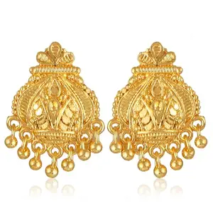 Vivastri Premium Alloy Gold Plated Stud Earrings For Women & Girls -VIVA2496ERG