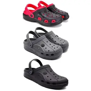 DRACKFOOT-Lightweight Classic Clogs || Sandals with Slider Adjustable Back Strap for Men-Combo(4)-3017-3097-3095-7 Black