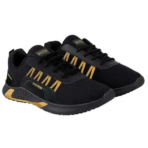 442 Men's Black/Gold Mesh with Sole of PVC Sports Shoe for Running, Gym and Sports Activity -6 UK