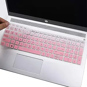 Laprite Laptop Keyboard Protector Silicone Skin Cover for HP 15 Thin & Light 15.6-inches FHD Laptop (15s-gr0010au, 5.11 x 1.96 x 7.08 inches) - Gradient Pink