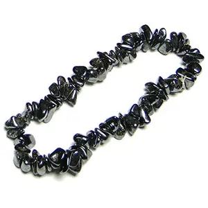 Nature's Crest Hematite Natural Stone Tumbled Chip Bracelet Gemstone for Vastu Healing Mediation Reiki & Pooja