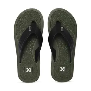 PARAGON Eeken EFBGO2410S Men Lightweight Flip Flops | Comfortable Everyday Flip Flops with Durable Anti-Skid Sole, Cushioned Footbed & Sturdy Build for Outdoor Use Olive