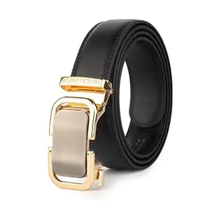 HAYES LONDON Genuine Leather Belt for Men with Auto Lock Ratchet Buckle | No Hole Micro Adjustable Slide Lock Belt | Premium Casual & Office Wear Men’s Belt (Onesize)
