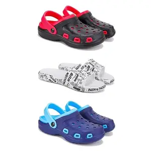 Lightweight Classic Clogs || Sandals with Slider Adjustable Back Strap for Men-Combo(3)-3017-3104-3019-8 Blue-43