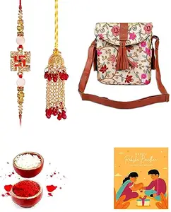 Bhaiya Bhabhi Rakhi and hand bag For Bhabhi With Roli Chawal - BBBS152