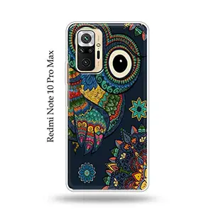 The Little Shop The Little Shop Designer Printed Soft Silicon Back Cover for Redmi Note 10 Pro Max (Owl Big Eye)