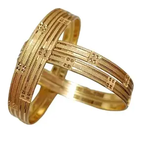 SGN FASHION Brass Beads Gold-plated Bangle Set (4 Pieces) (2.8)